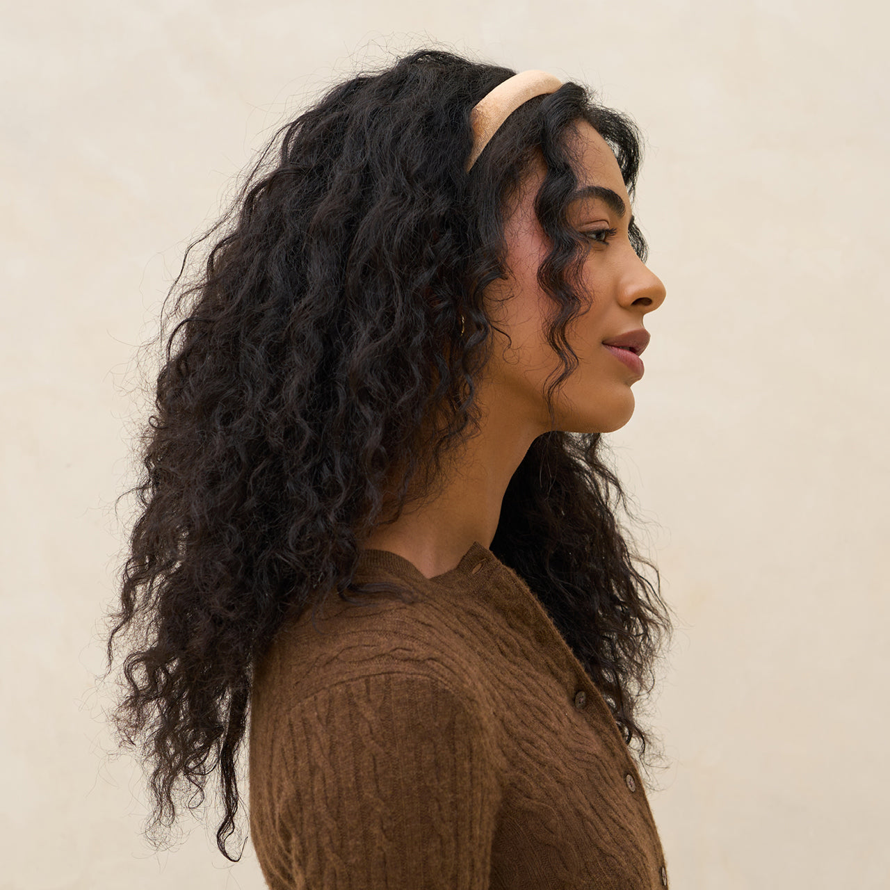 Cream and Camel Satin and Velvet Headbands - Curated Collection