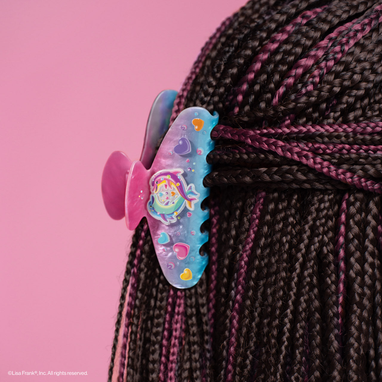 Lisa Frank x Kitsch Glitter Claw Clip in Dancing DolphinsTM - Everyday Essentials