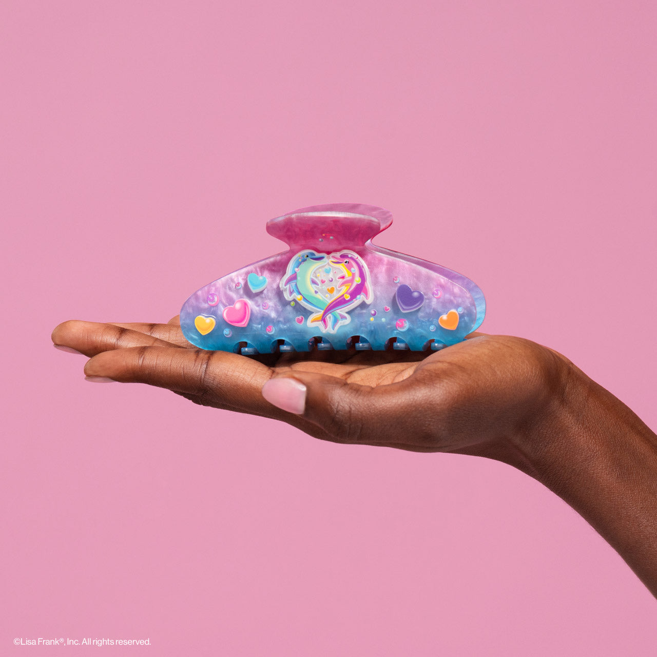 Lisa Frank x Kitsch Glitter Claw Clip in Dancing DolphinsTM - Everyday Essentials
