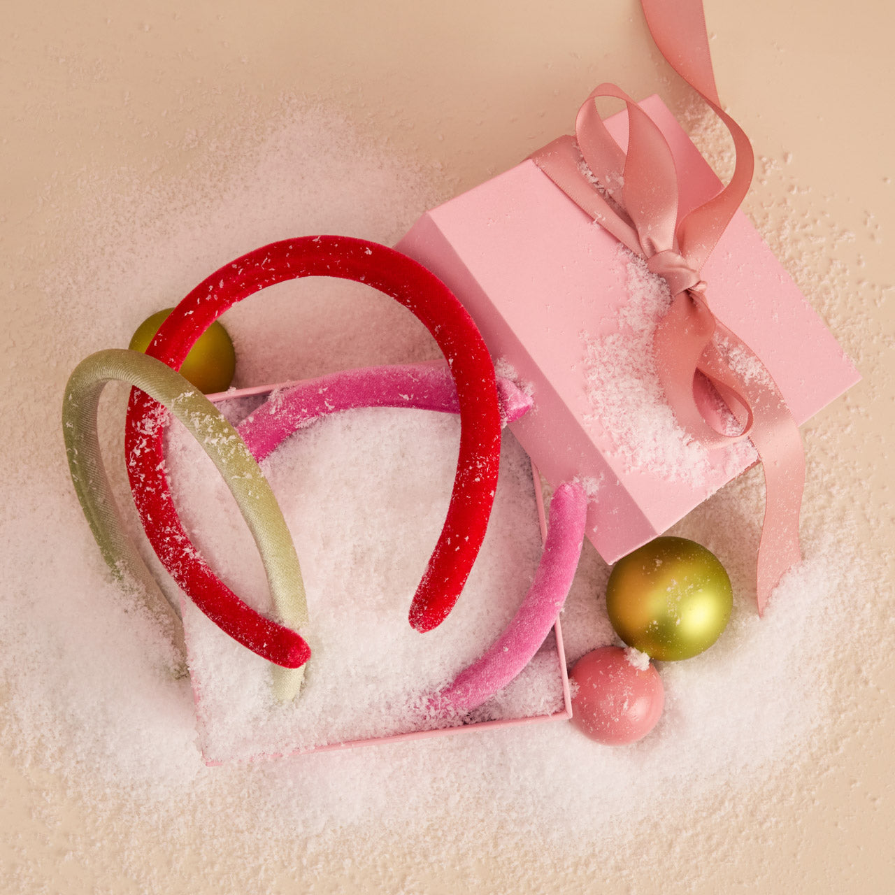 Red Pink and Green Velvet Headbands - Curated Collection