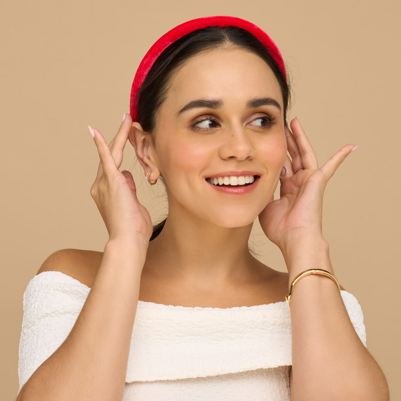 Red Pink and Green Velvet Headbands - Curated Collection