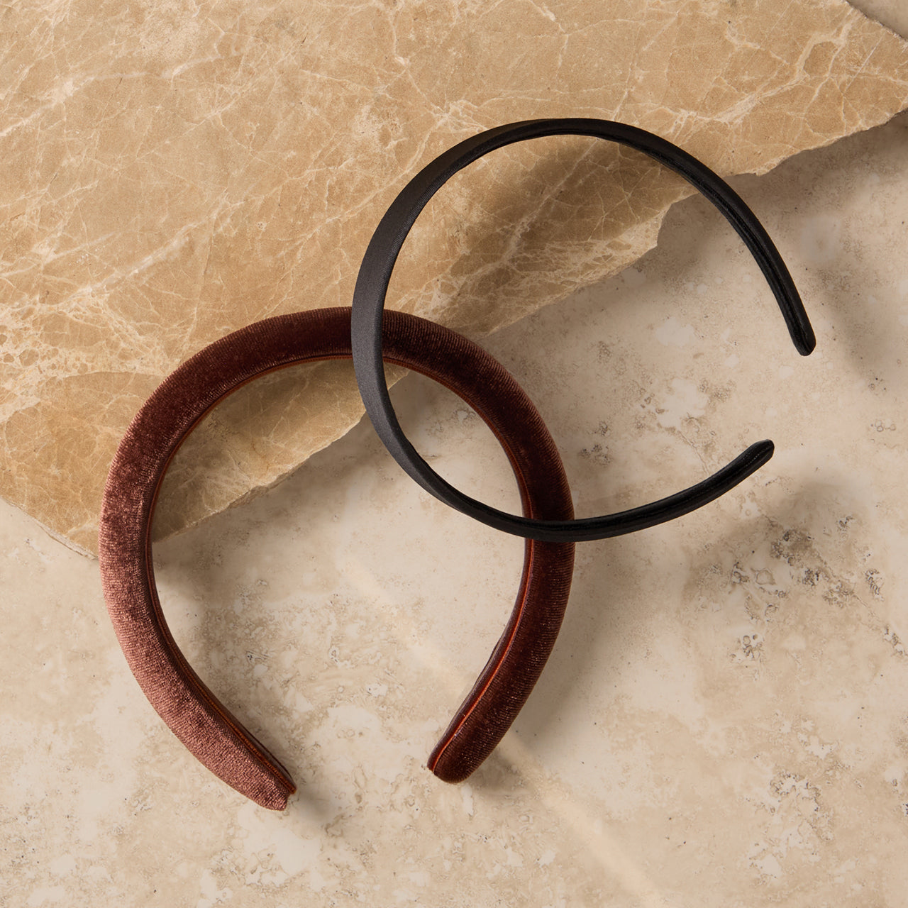 Black and Chocolate Satin and Velvet Headbands - Everyday Essentials