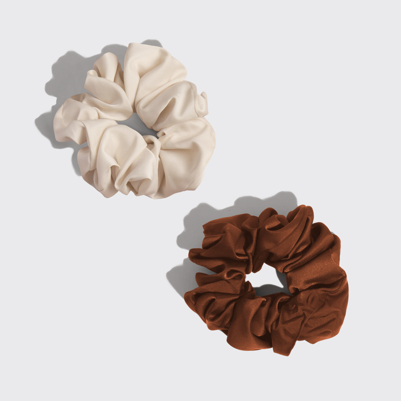 Cream and Camel Oversized Scrunchies - Everyday Essentials