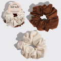 Cream and Camel Oversized Scrunchies - Everyday Essentials