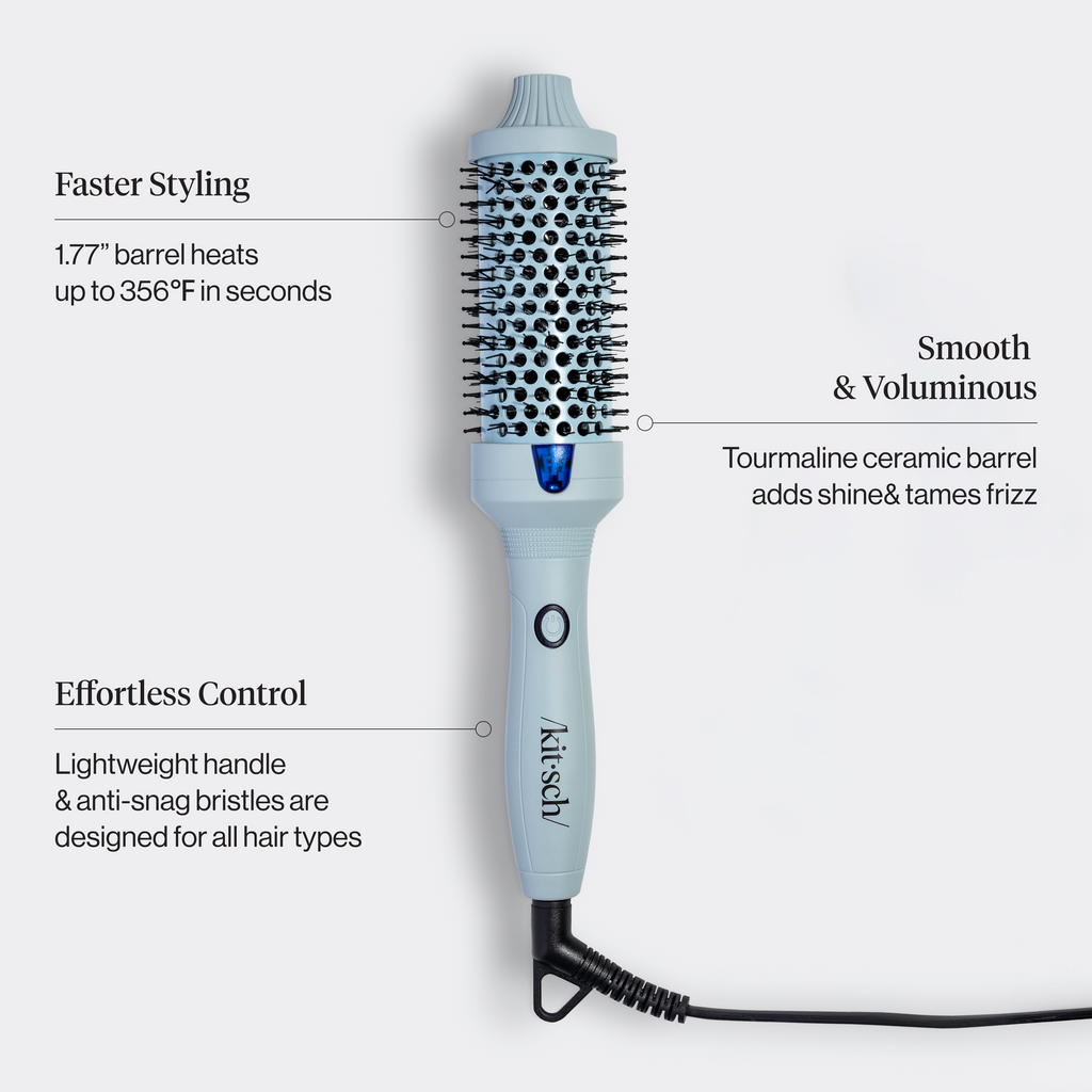 Haze Blue Volumizing Thermal Round Brush - Large - Curated Collection