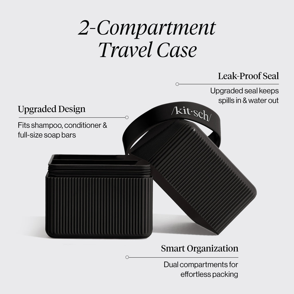 2-Compartment Travel Case - Black - Curated Collection