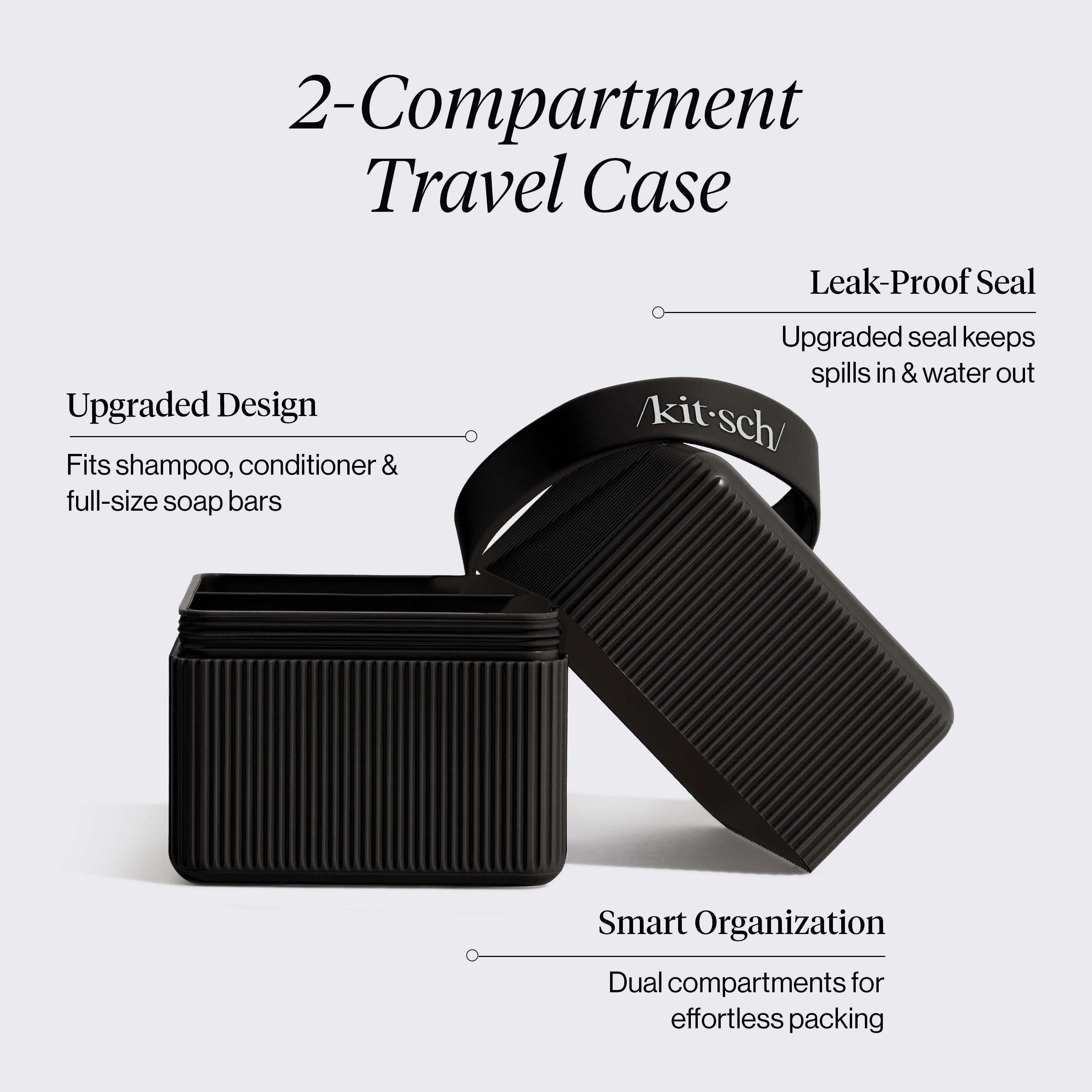 2-Compartment Travel Case - Black - Curated Collection