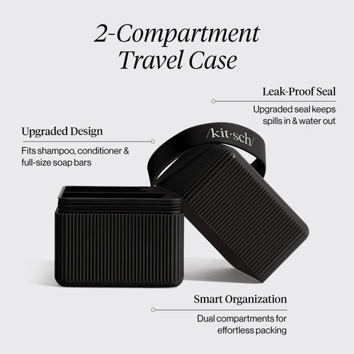 2-Compartment Travel Case - Black - Curated Collection