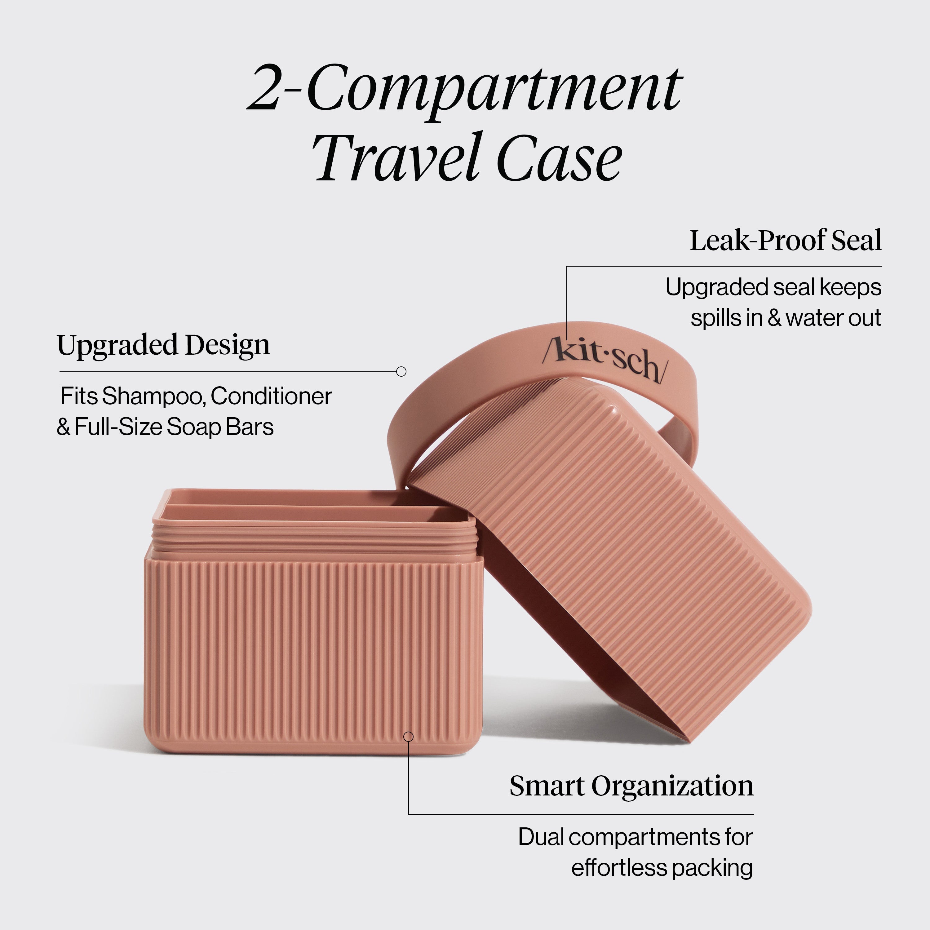 2-Compartment Travel Case - Terracotta - Signature Selection