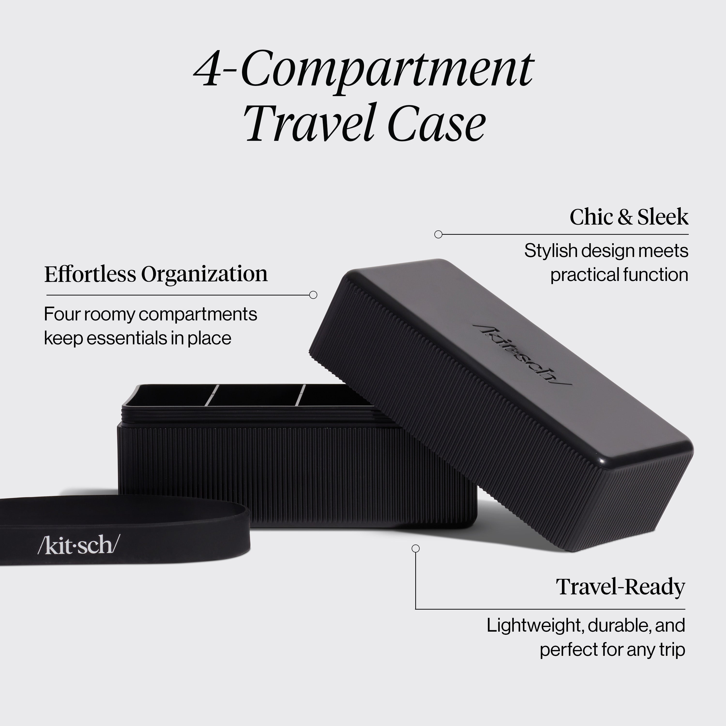 4-Compartment Travel Case - Black - Signature Selection