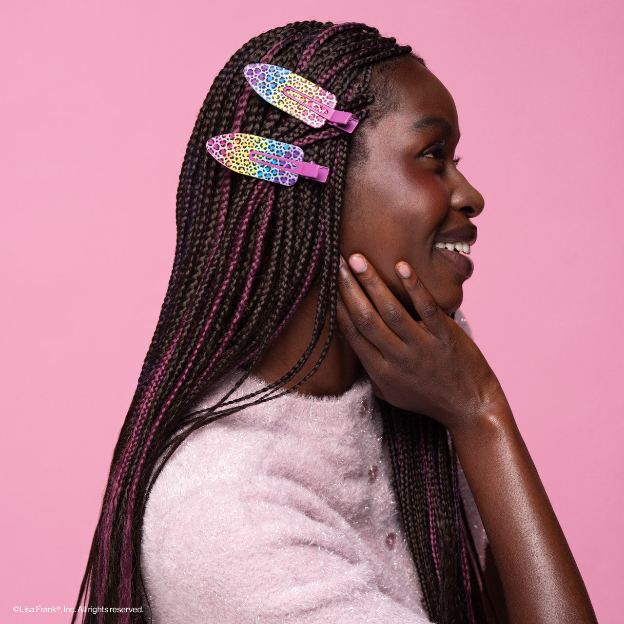 Lisa Frank x Kitsch XL Creaseless Clips in Rainbow Leopard - Signature Selection