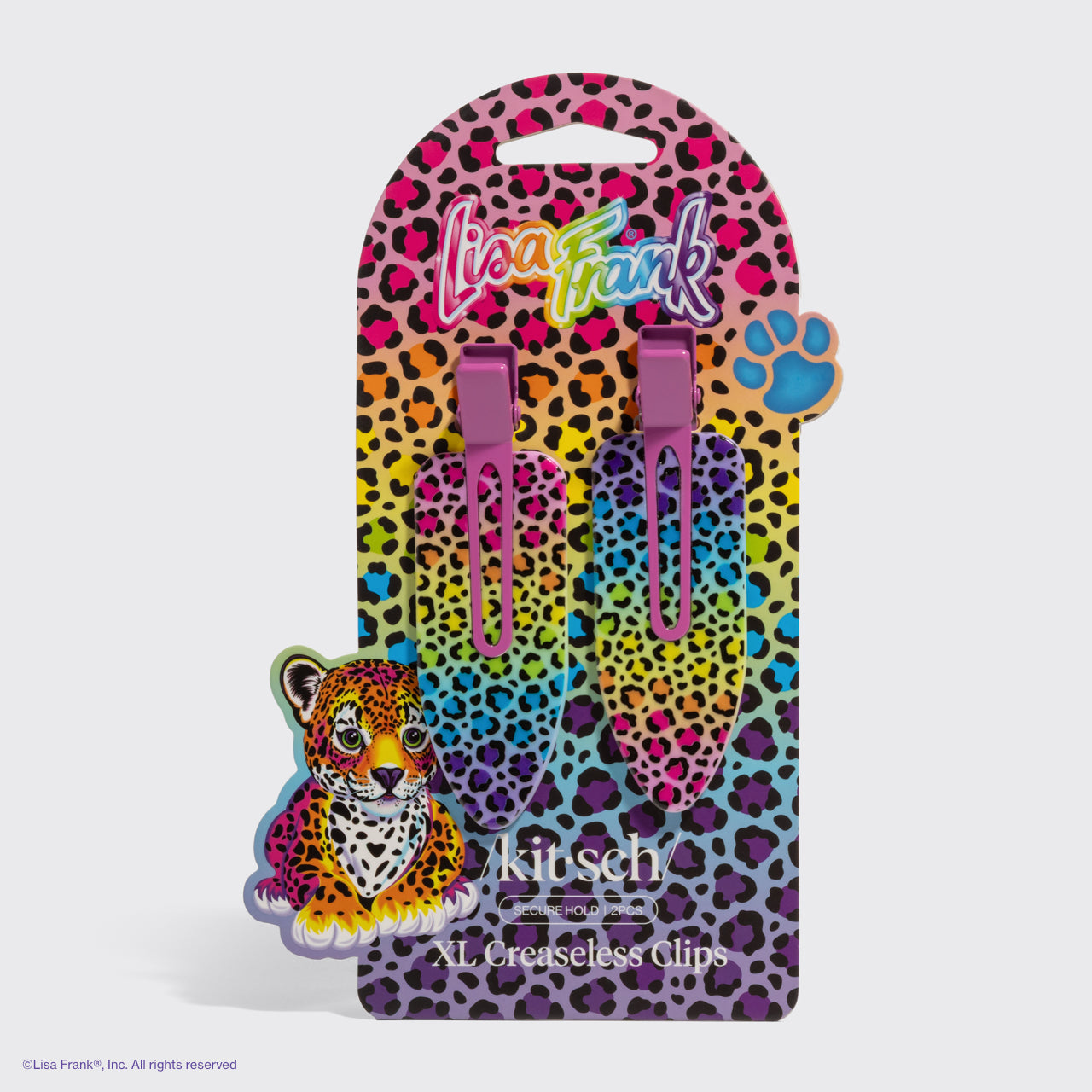 Lisa Frank x Kitsch XL Creaseless Clips in Rainbow Leopard - Signature Selection