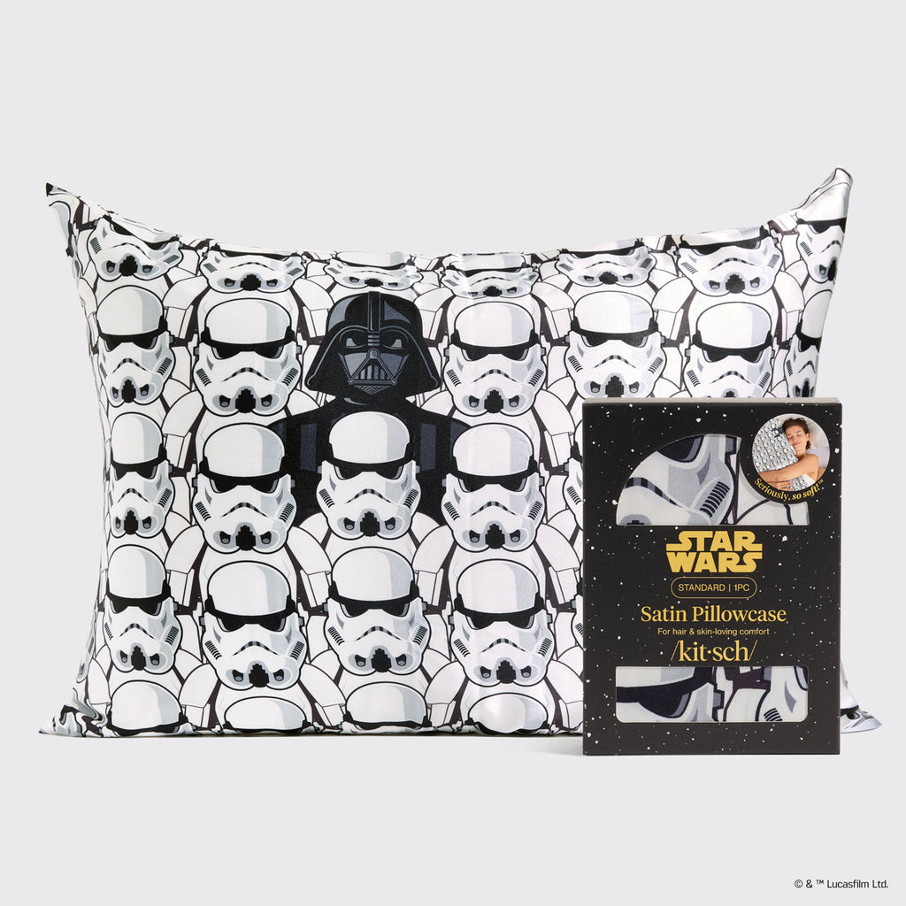Star WarsTM and Kitsch Satin Pillowcase in Darth Vader and Stormtroopers 2 Pack - Everyday Essentials
