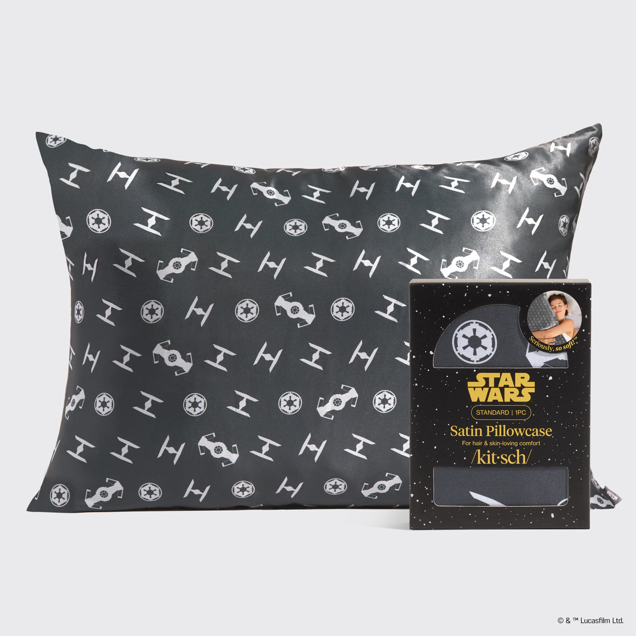 Star WarsTM and Kitsch Satin Pillowcase in Galactic Empire 4 Pack - Everyday Essentials