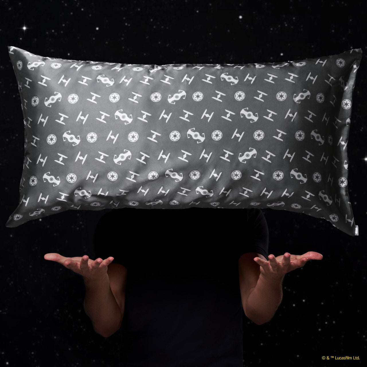 Star WarsTM and Kitsch Satin Pillowcase in Galactic Empire - King - Curated Collection