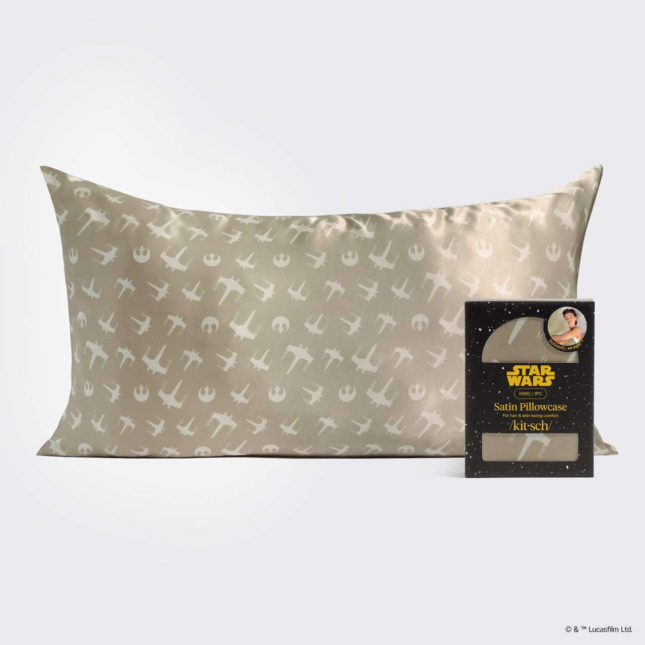 Star WarsTM and Kitsch Satin Pillowcase in Rebel Alliance - King - Curated Collection