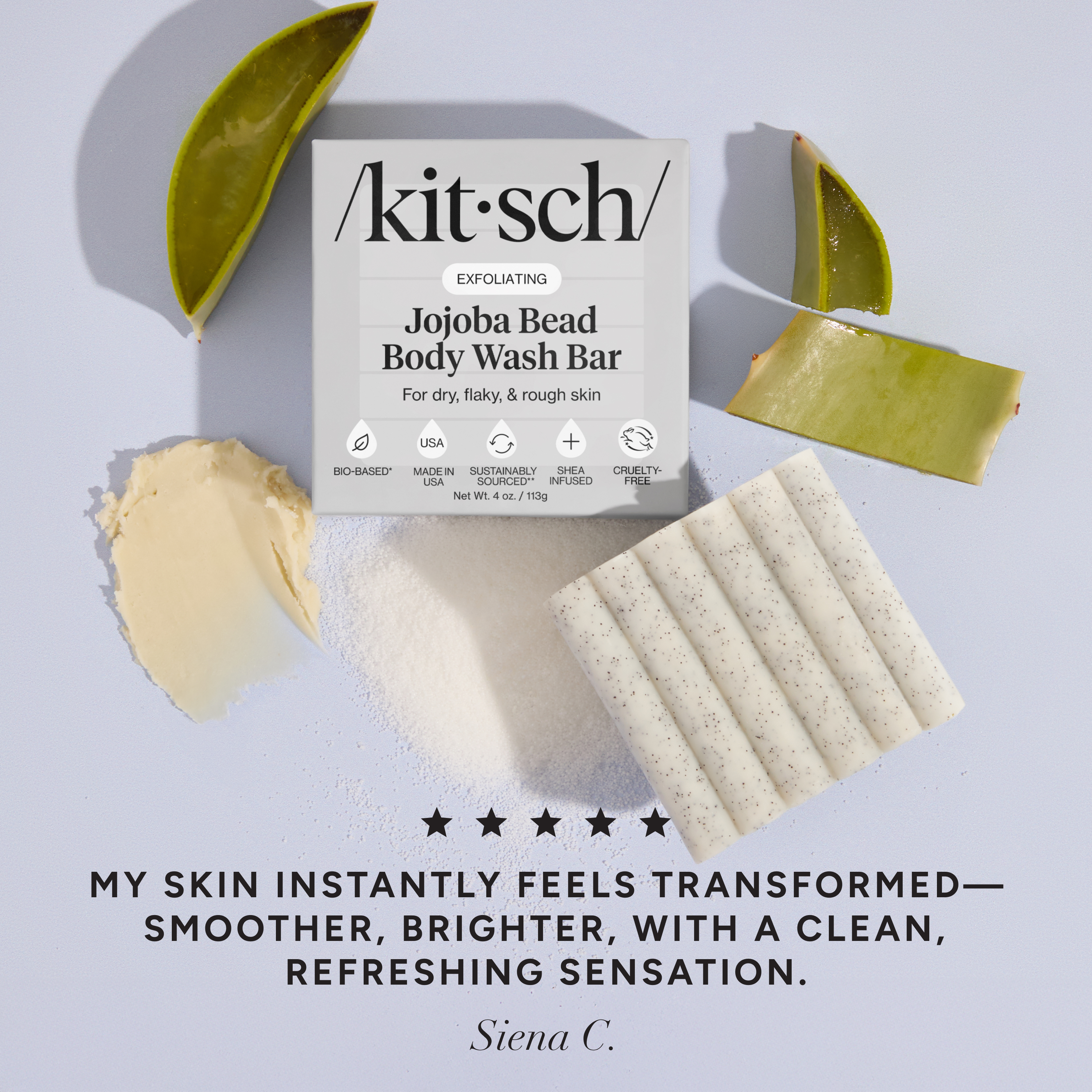Jojoba Bead Exfoliating Body Wash Bar - Everyday Essentials