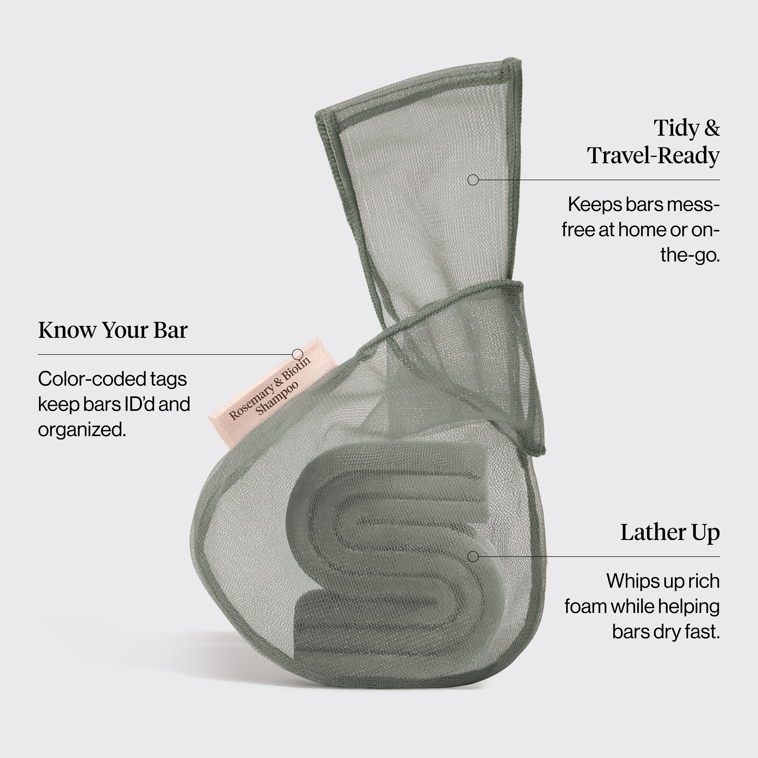 Rosemary and Biotin Shampoo Bar Saver Bag - Everyday Essentials