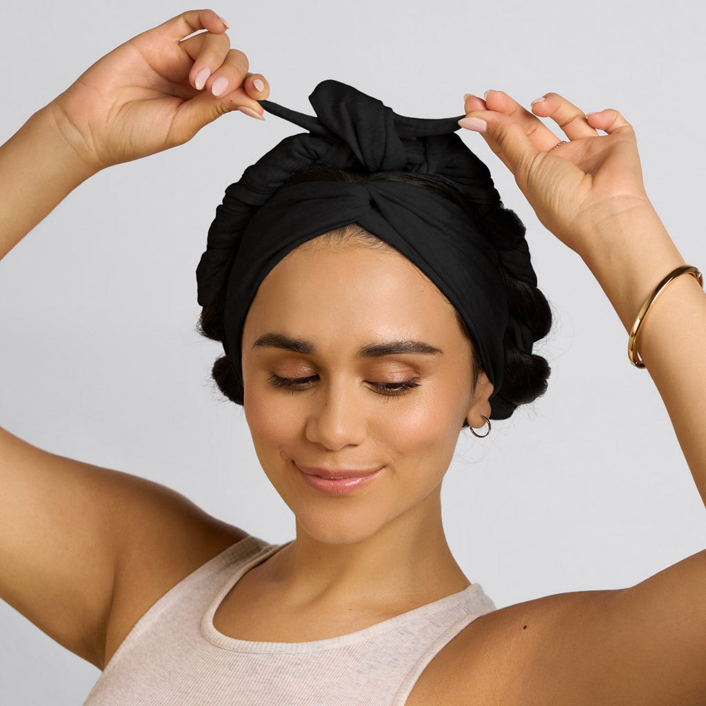 Black Set and Flow Active Curling Headband - Curated Collection