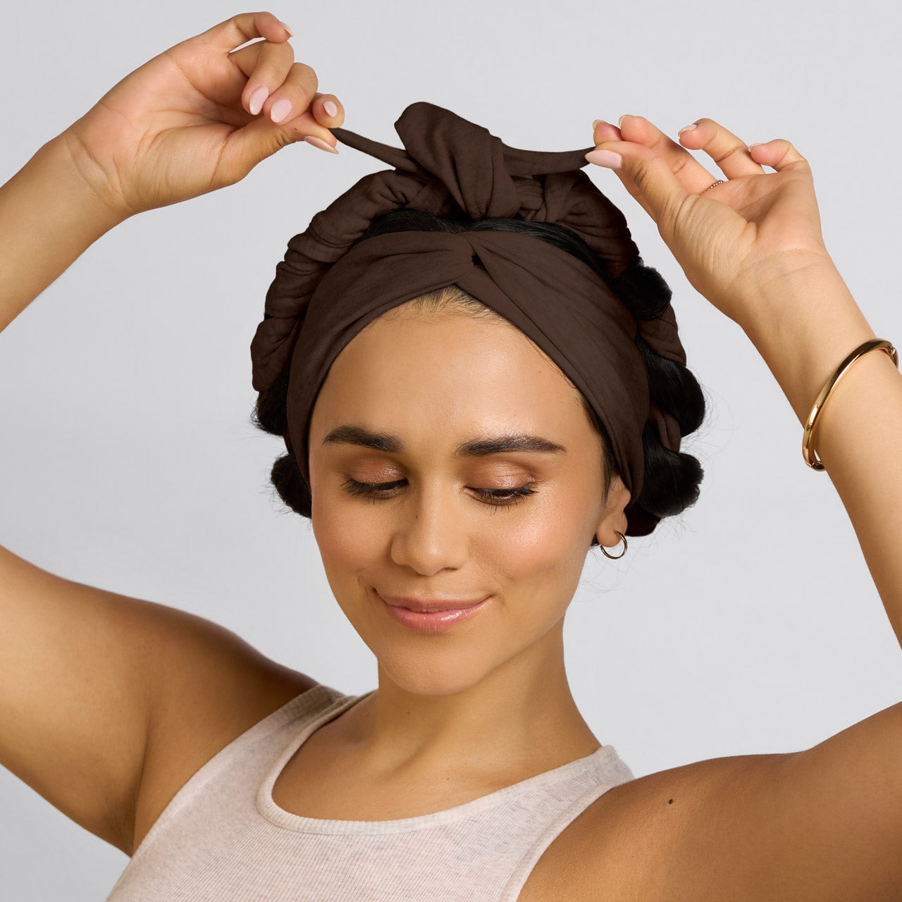 Chocolate Brown Set and Flow Active Curling Headband - Signature Selection