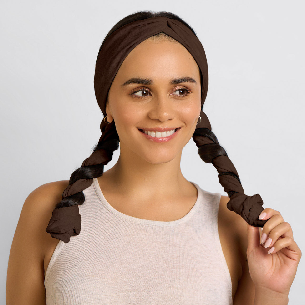 Chocolate Brown Set and Flow Active Curling Headband - Signature Selection