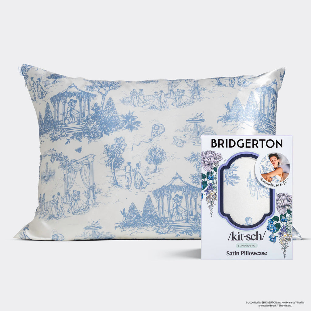 Bridgerton x Kitsch Satin Pillowcase in Garden Toile - Curated Collection