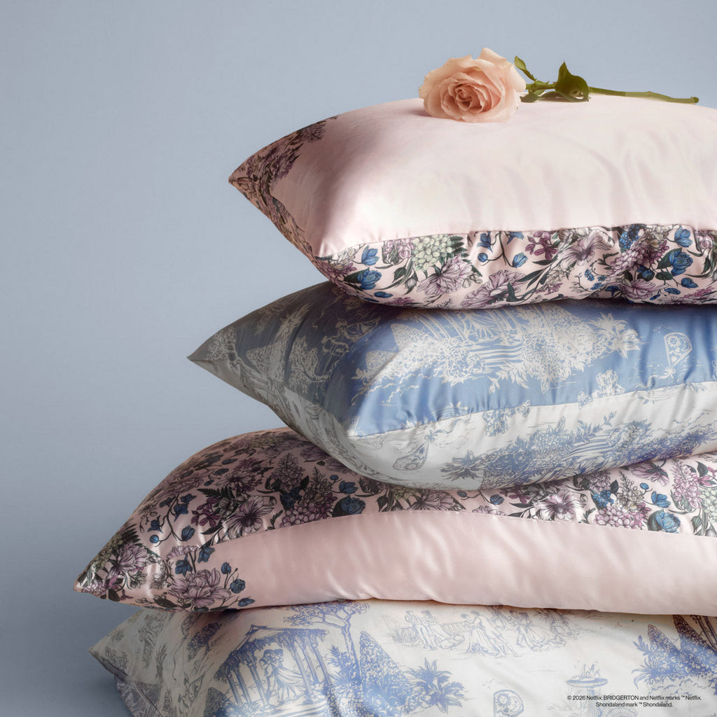 Bridgerton x Kitsch Satin Pillowcase in Wisteria 4 Pack - King - Curated Collection
