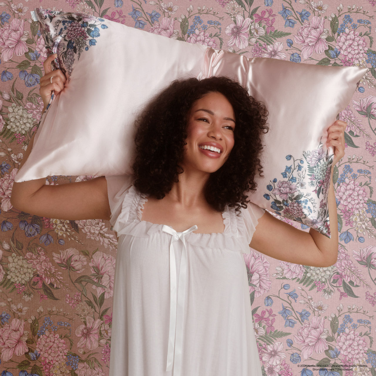 Bridgerton x Kitsch Satin Pillowcase in Wisteria - King - Everyday Essentials