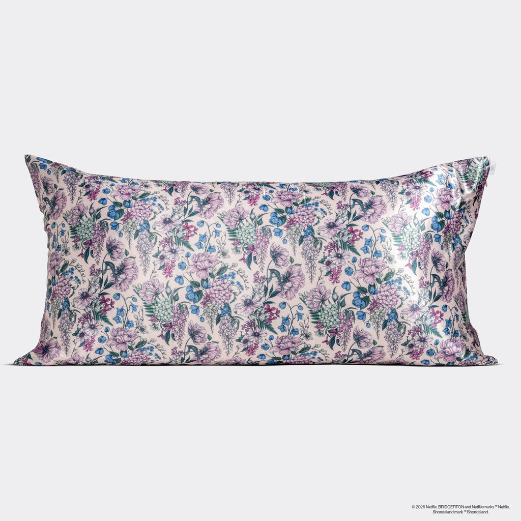 Bridgerton x Kitsch Satin Pillowcase in Wisteria 2 Pack - King - Curated Collection