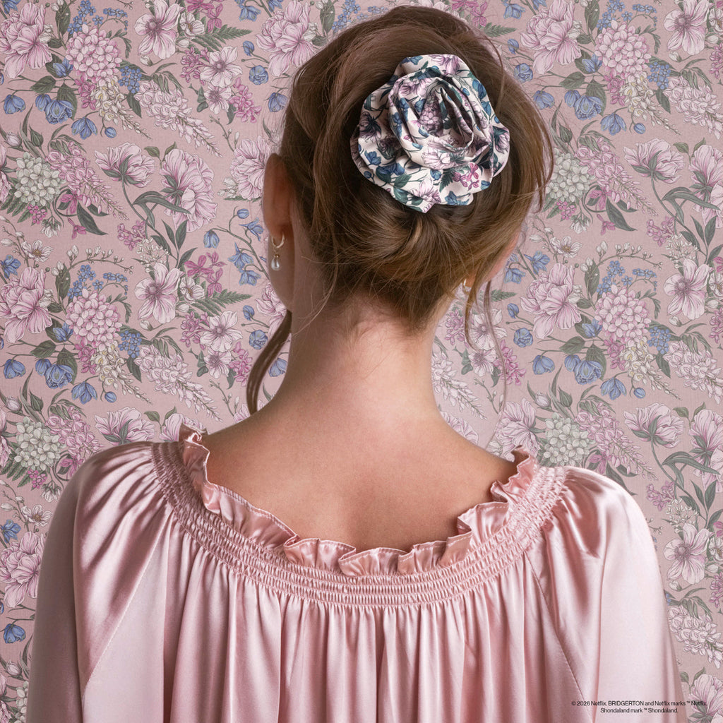 Bridgerton x Kitsch Satin Rosette Medium Flat Cloud Clip in Wisteria - Signature Selection