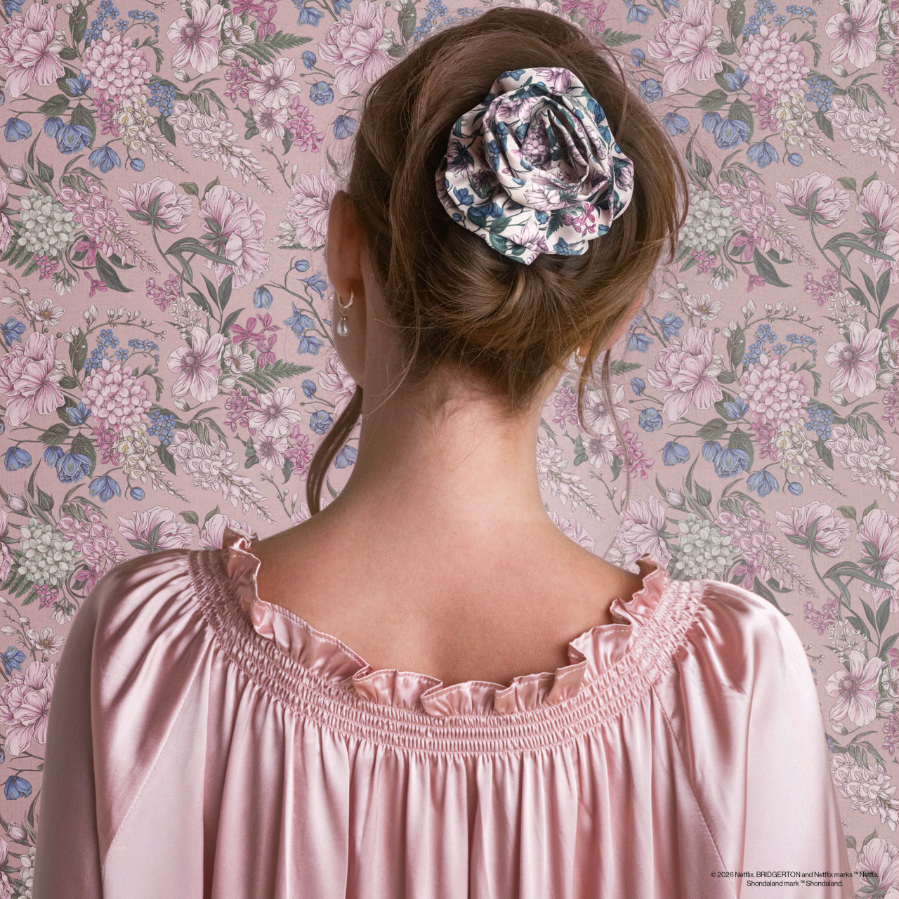 Bridgerton x Kitsch Satin Rosette Medium Flat Cloud Clip in Wisteria - Signature Selection