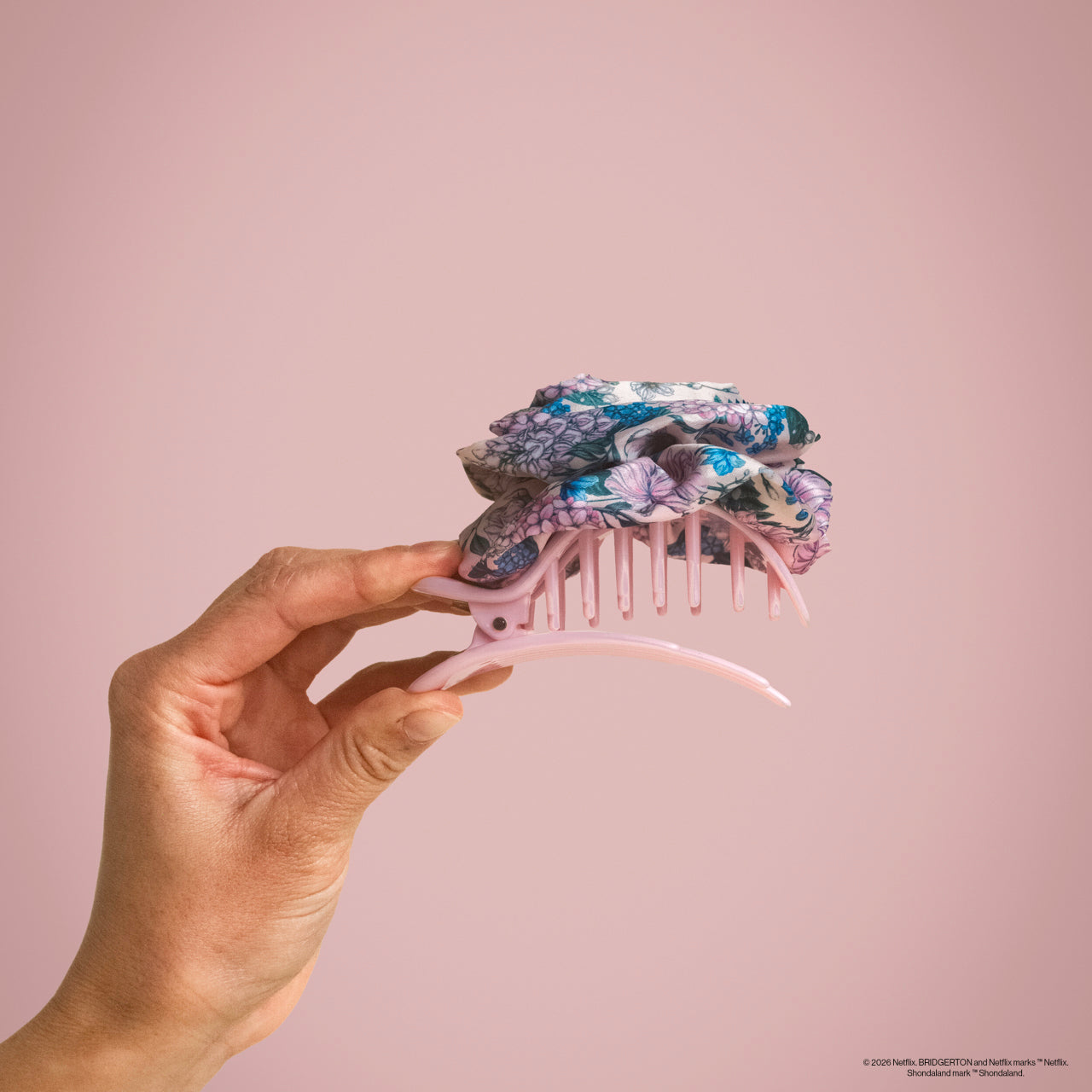 Bridgerton x Kitsch Satin Rosette Medium Flat Cloud Clip in Wisteria - Signature Selection