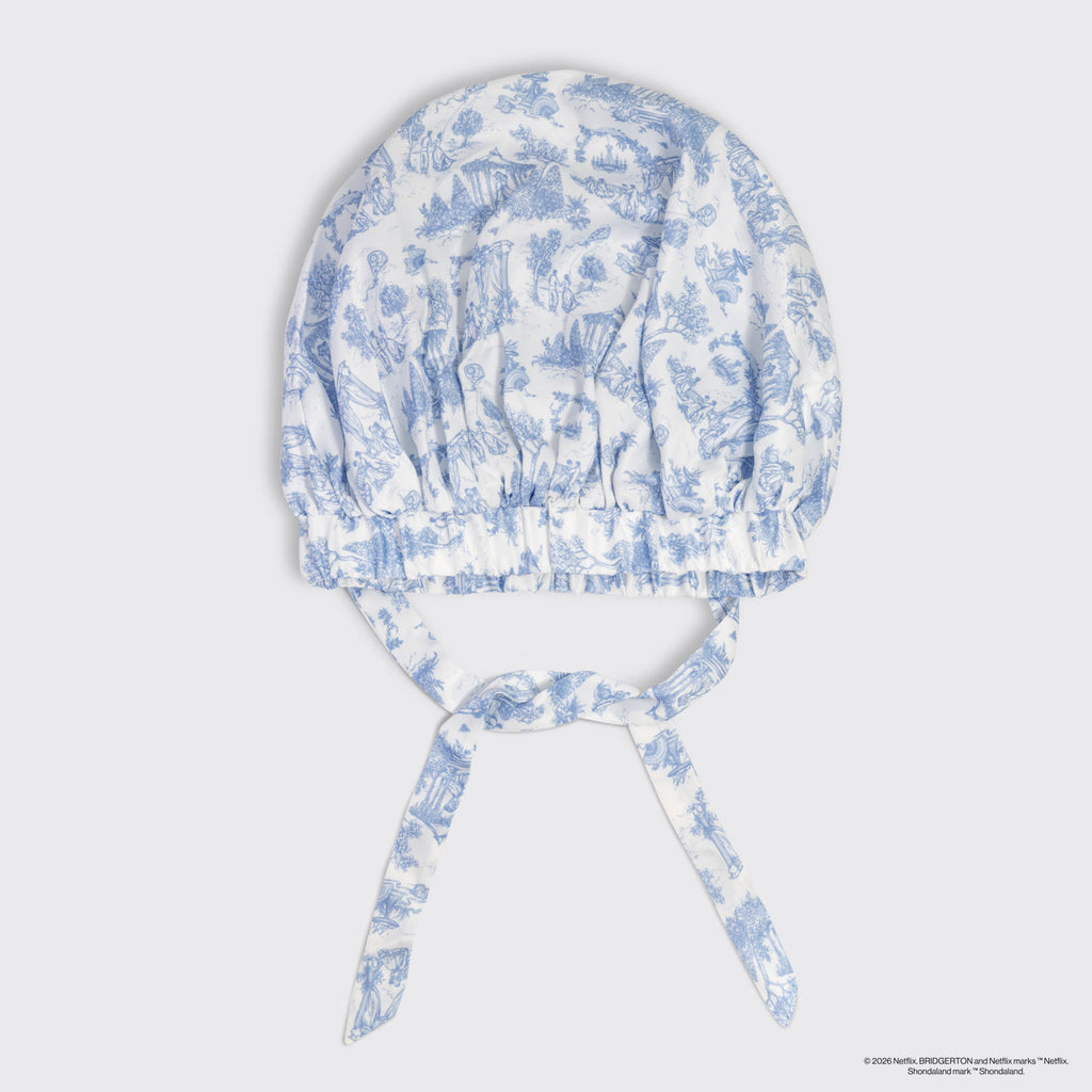 Bridgerton x Kitsch Breathable Satin Bonnet in Garden Toile - Curated Collection