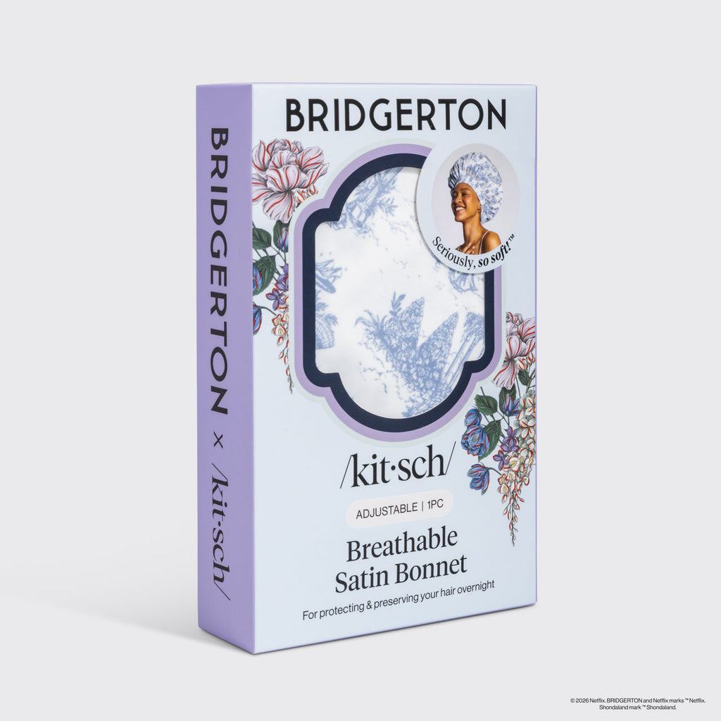 Bridgerton x Kitsch Breathable Satin Bonnet in Garden Toile - Curated Collection