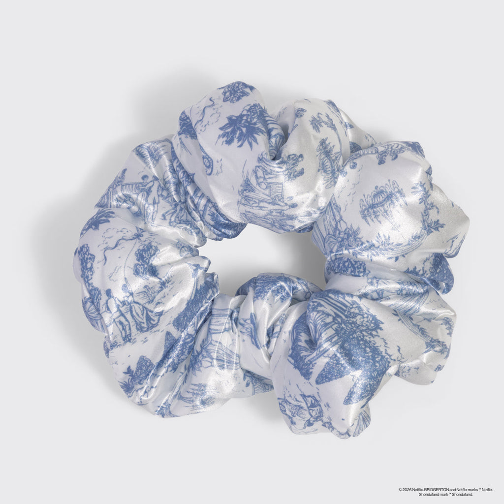 Bridgerton x Kitsch Satin Pillow Scrunchies in Toile in Bloom - Everyday Essentials