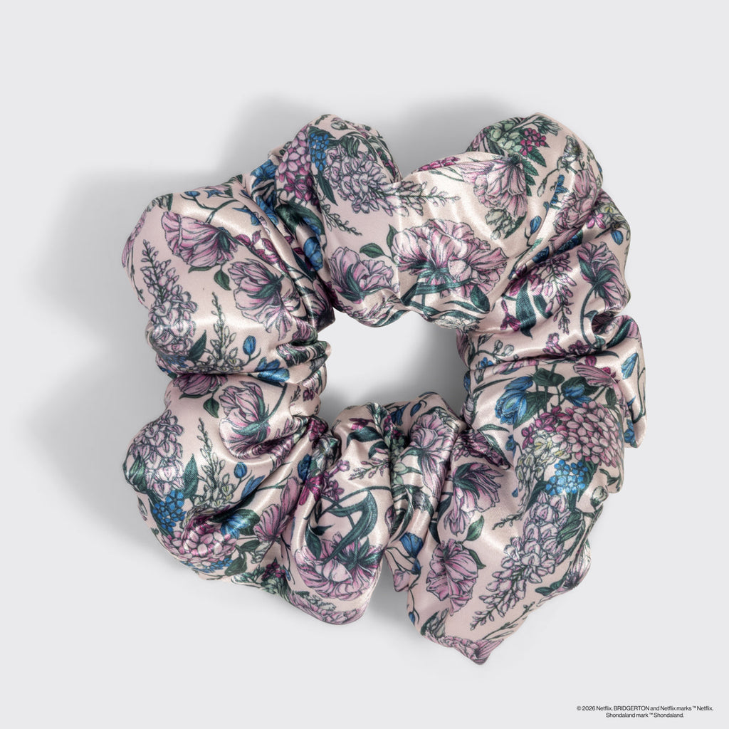 Bridgerton x Kitsch Satin Pillow Scrunchies in Toile in Bloom - Everyday Essentials