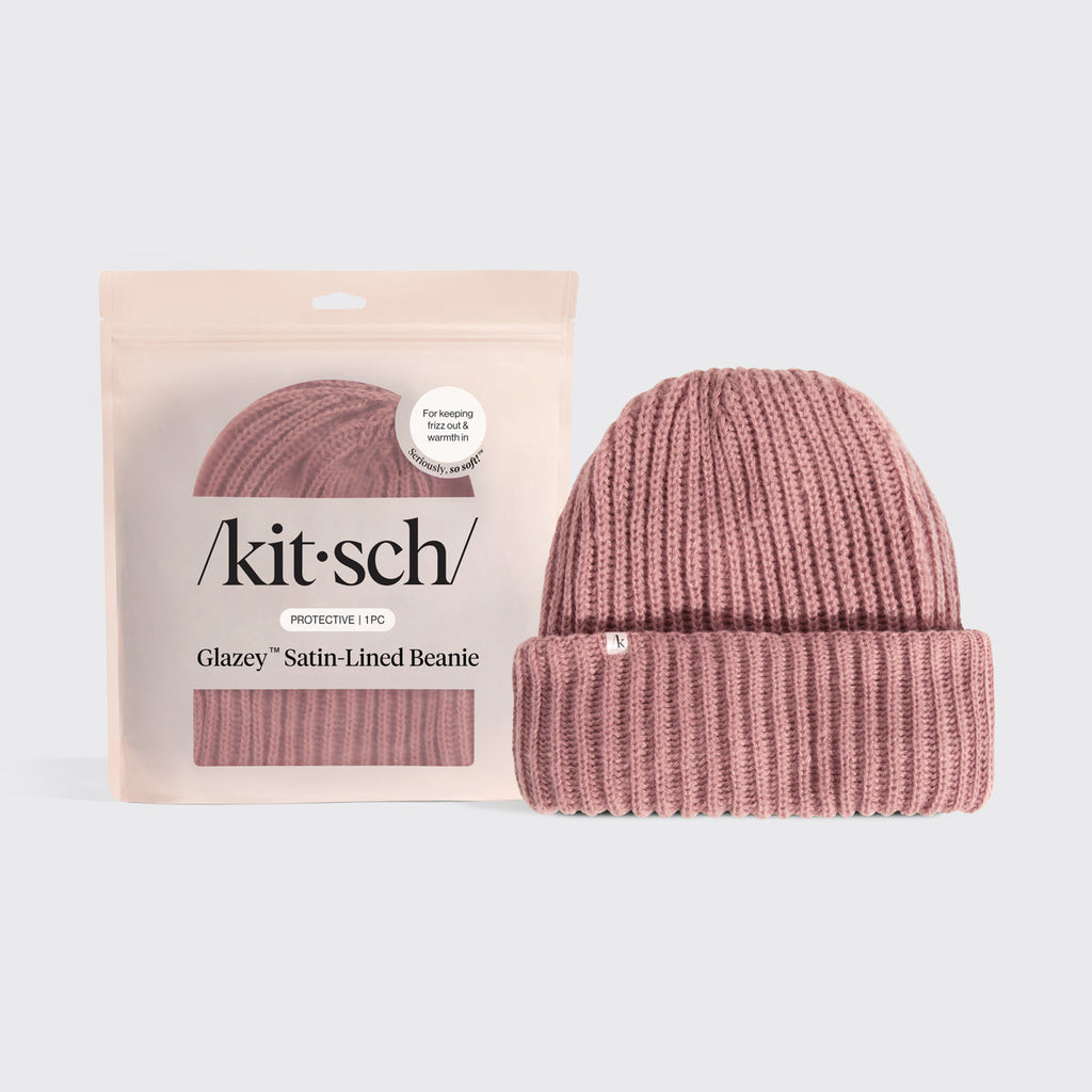 GlazeyTM Satin-Lined Beanie in Blush - Signature Selection