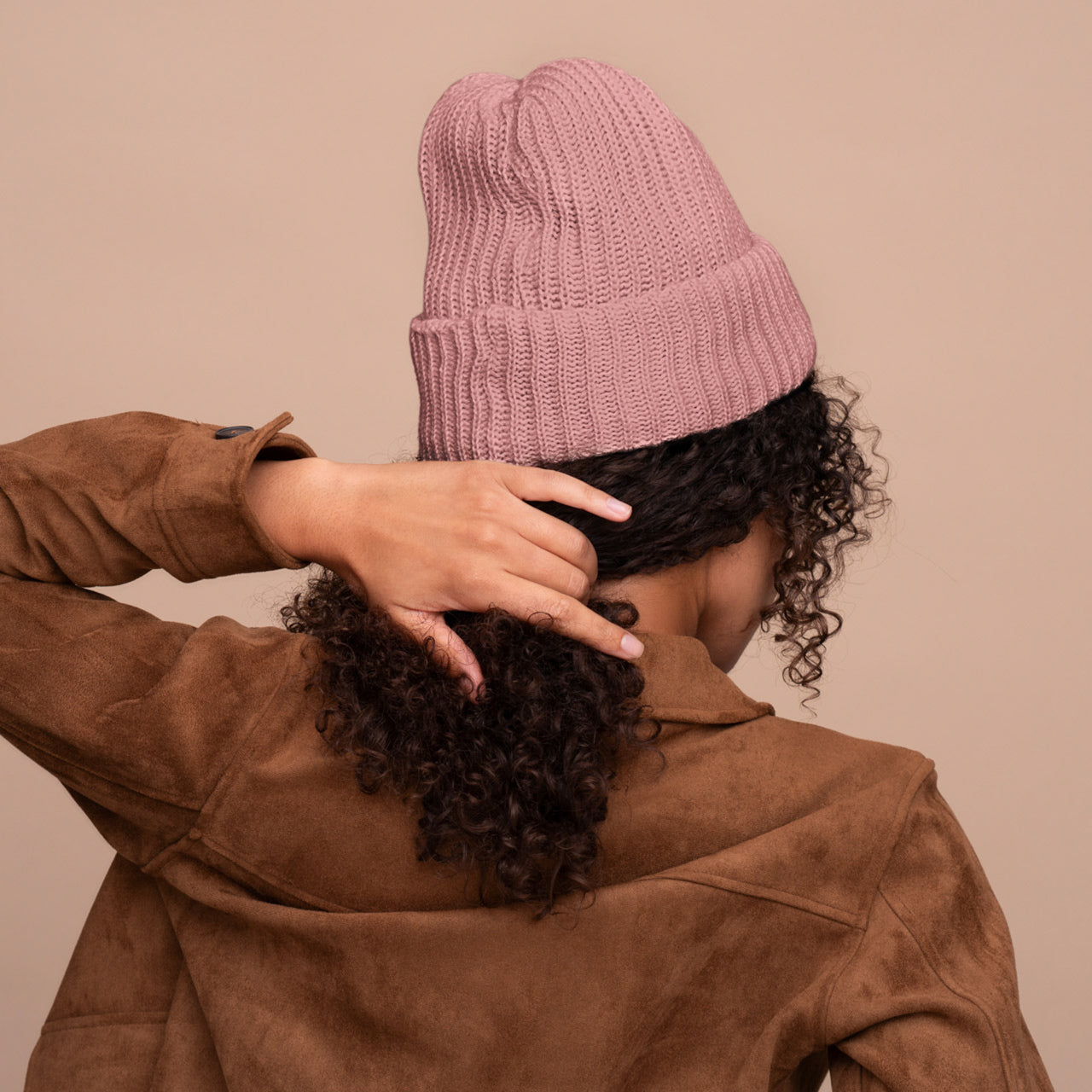 GlazeyTM Satin-Lined Beanie in Blush - Signature Selection