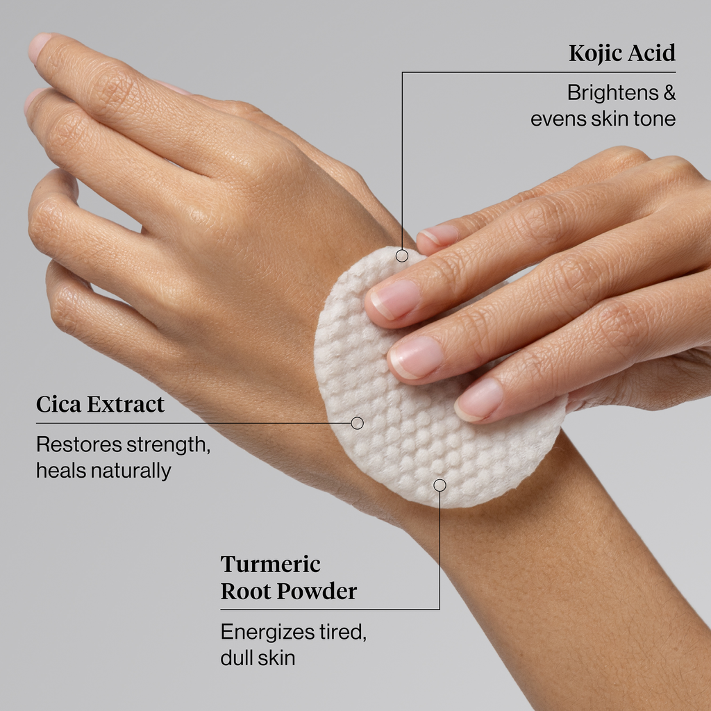 Kojic Acid Face and Body Cleansing Pads - Curated Collection