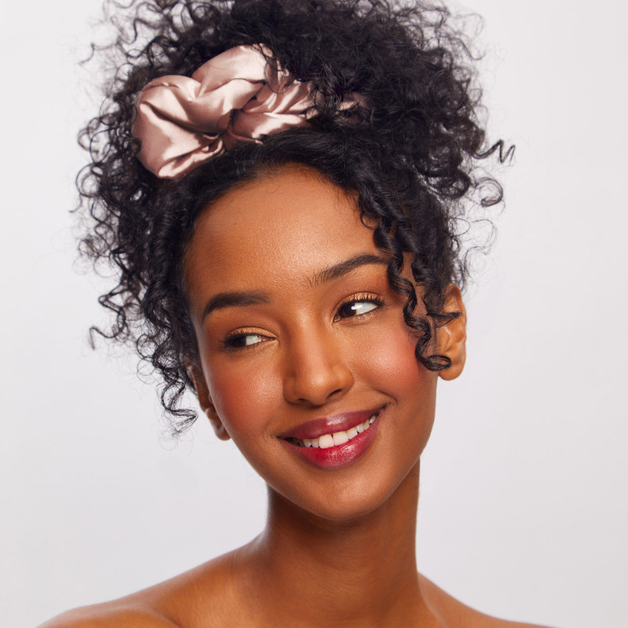 Blush Satin Pillow Scrunchies 4pc Set - Everyday Essentials