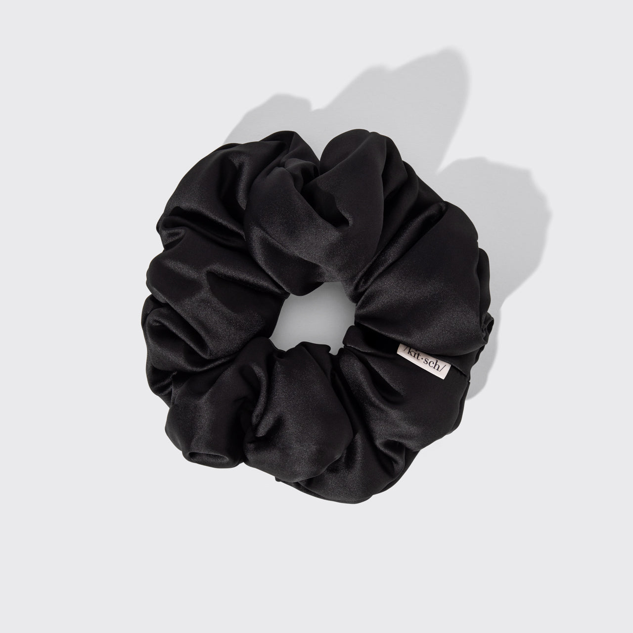 Black Satin Pillow Scrunchies 4pc Set - Signature Selection