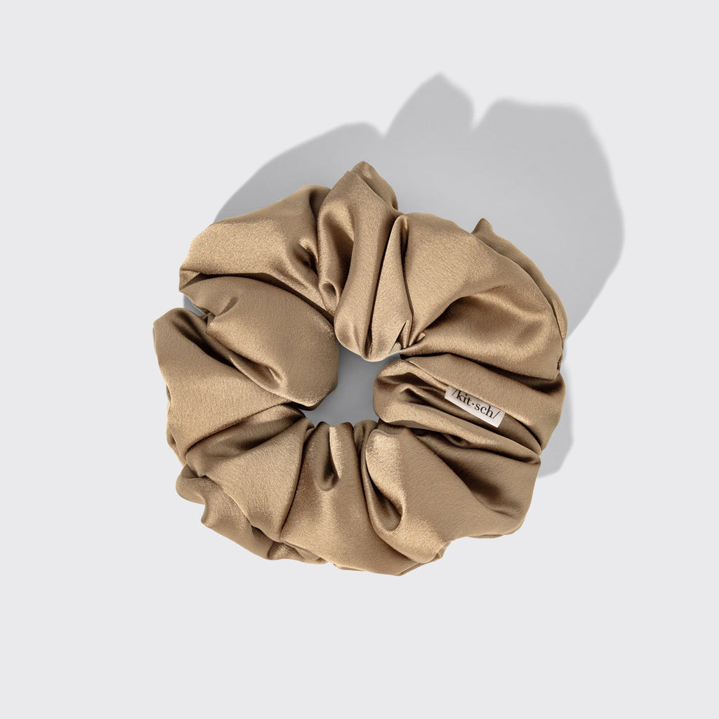 Black Satin Pillow Scrunchies 4pc Set - Signature Selection