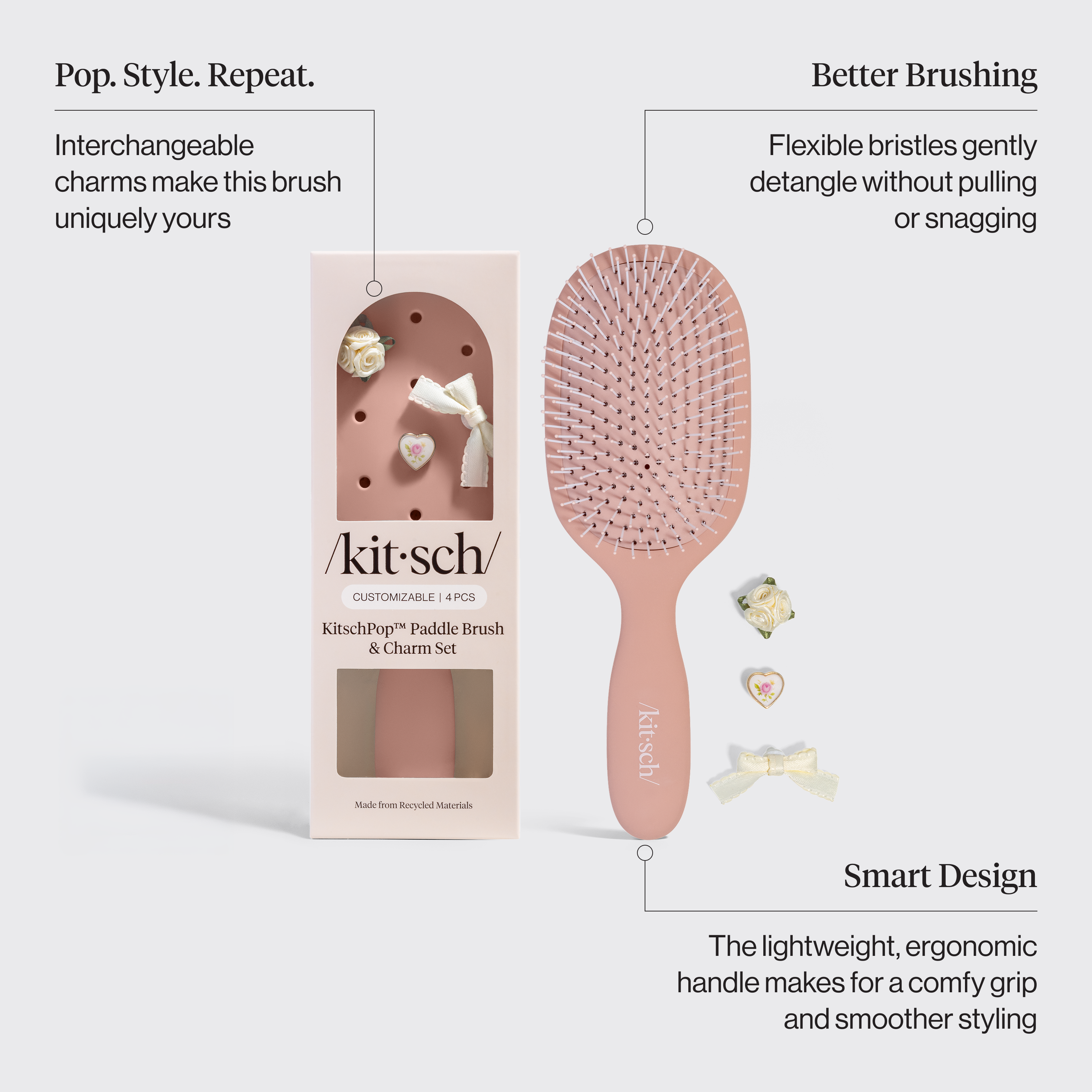 KitschPopTM Paddle Brush in Terracotta - Curated Collection