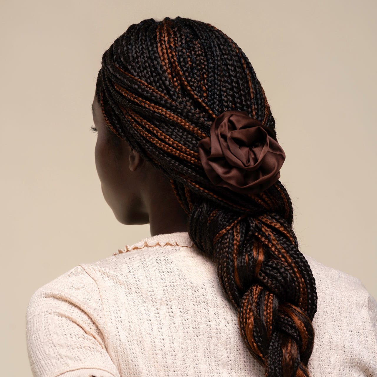 Satin Rosette Medium Flat Cloud Clip - Chocolate - Everyday Essentials