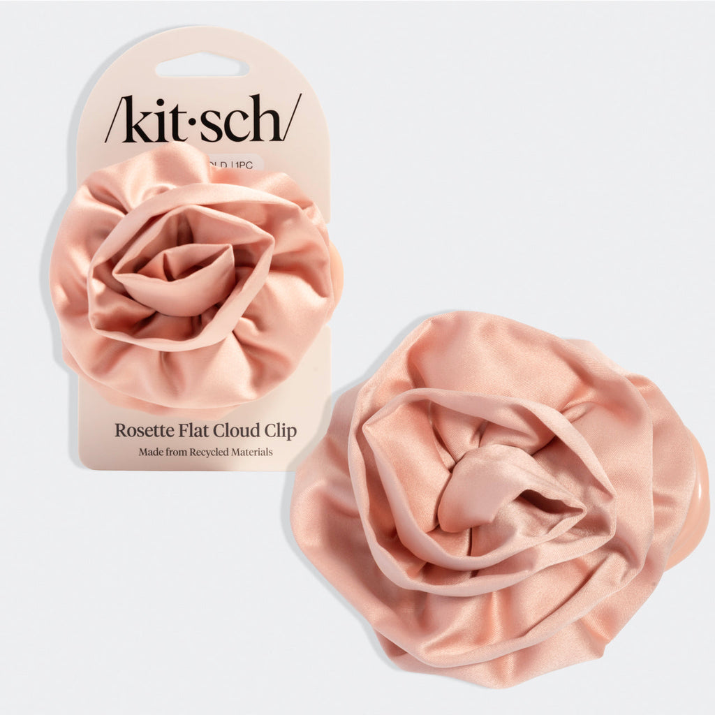 Satin Rosette Flat Cloud Clip in Terracotta - Medium - Signature Selection