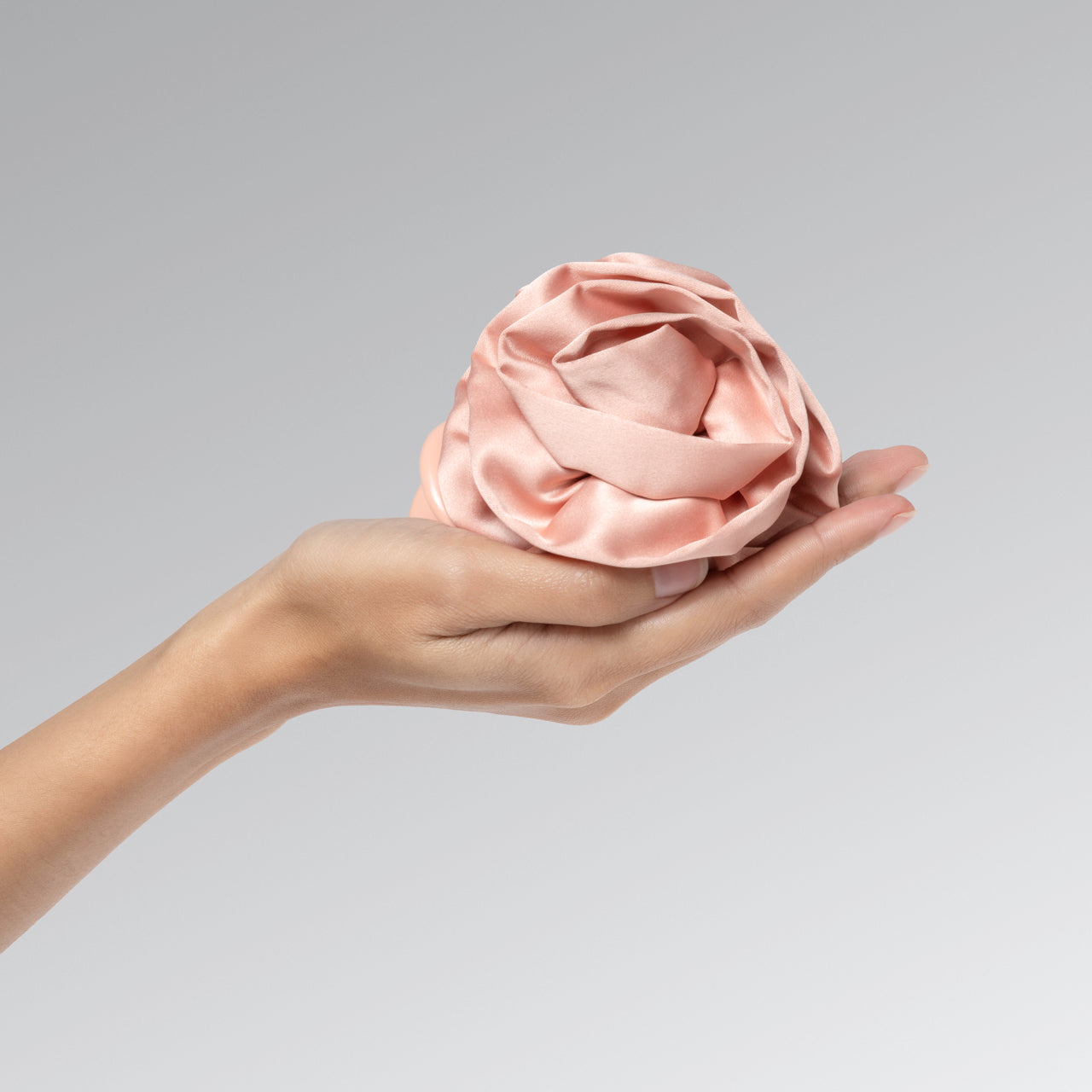Satin Rosette Flat Cloud Clip in Terracotta - Medium - Signature Selection