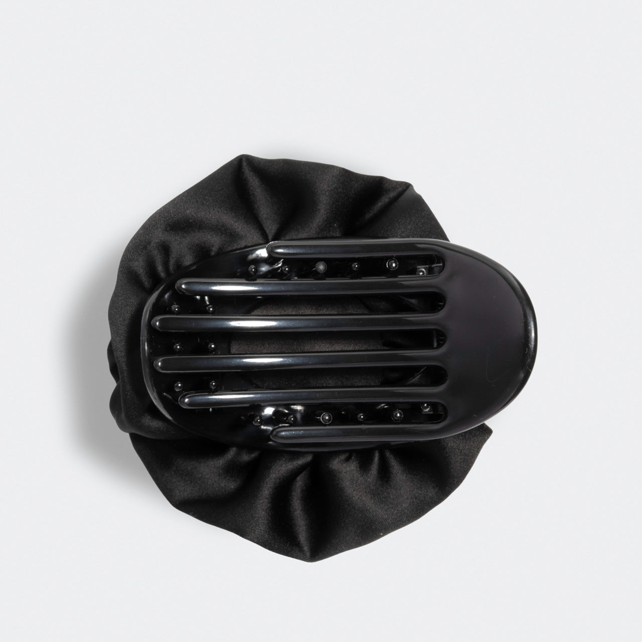 Satin Rosette Flat Cloud Clip in Black - Medium - Everyday Essentials