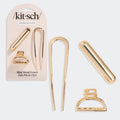 Gold Mini Metal French Hair Pin and Clips Set - Signature Selection