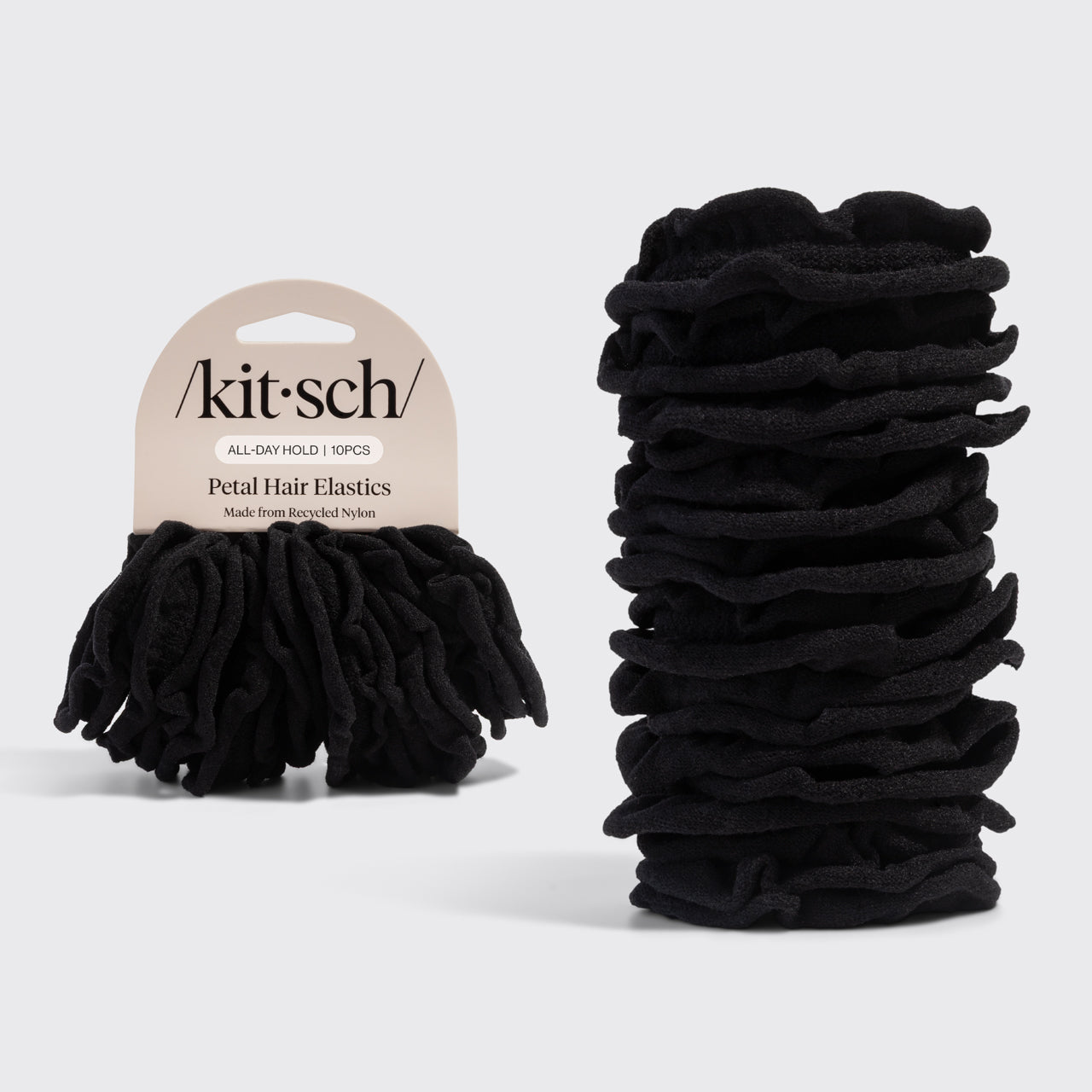 Black Petal Hair Elastics - Everyday Essentials