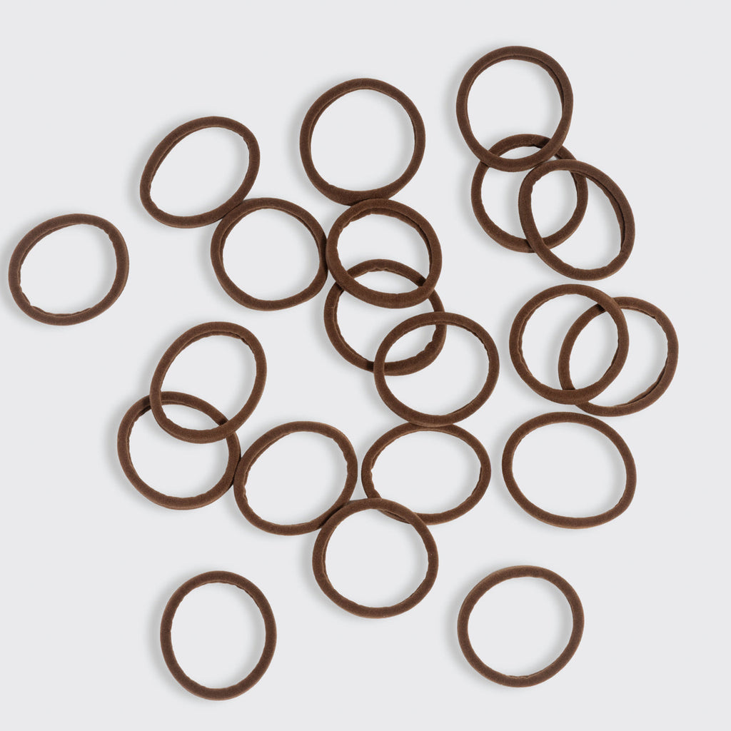 Chocolate Seamless Hair Elastics 20pc Set - Everyday Essentials